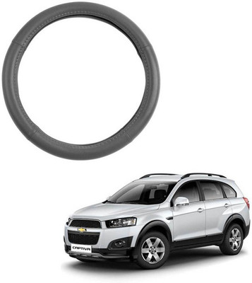 RKPSP Hand Stiched Steering Cover For Universal For Car Captiva(Grey, Leatherite)