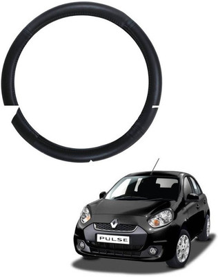 RKPSP Hand Stiched Steering Cover For Universal For Car Pulse(Black, Leatherite)