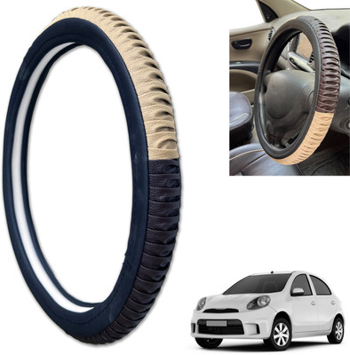 PEEPS STORE Steering Cover For Nissan Micra Active(Black, Leatherite)