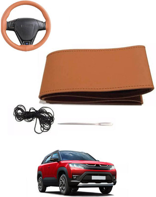 MATIES Hand Stiched Steering Cover For Maruti Universal For Car(Tan, Leatherite)