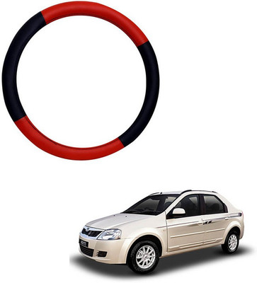 RKPSP Hand Stiched Steering Cover For Universal For Car Verito(Red/Black, Leatherite)