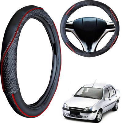 PEEPS STORE Steering Cover For Ford Ikon(Black, Leatherite)