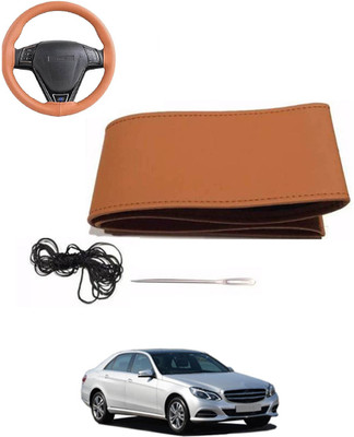 MATIES Hand Stiched Steering Cover For Mercedes Benz E250(Tan, Leatherite)