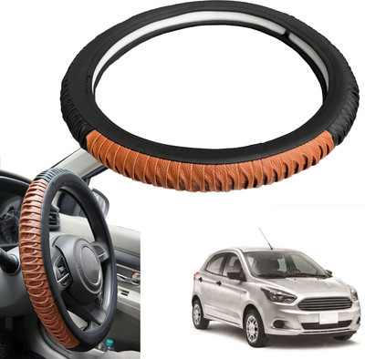 PEEPS STORE Steering Cover For Ford Aspire(Black, Leatherite)