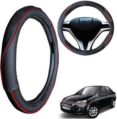 PEEPS STORE Steering Cover For Ford Fiesta Old(Black, Leatherite)