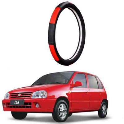 AUTO PEARL Steering Cover For Maruti Zen(Gold Blaze Black and Red, Leatherite)