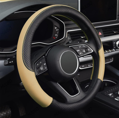 HUUSO Steering Cover For Universal For Car Universal For Car(Black, Beige, Leather)