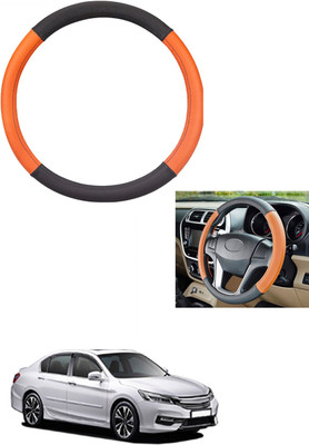 MATIES Steering Cover For Honda Accord(Tan/Black, Leather)