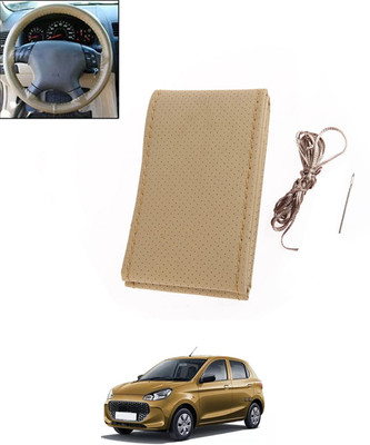 MSNP Hand Stiched Steering Cover For Maruti Alto K10(Beige, Leatherite)