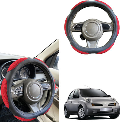 PEEPS STORE Steering Cover For Nissan Micra(Black, Leatherite)