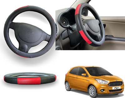 PEEPS STORE Steering Cover For Ford Aspire(Red, Leatherite)