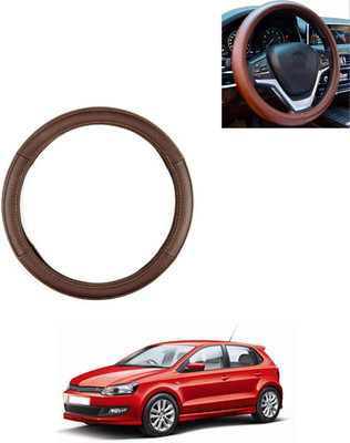 AYW Steering Cover For Volkswagen Polo GT(Brown, Leatherite)