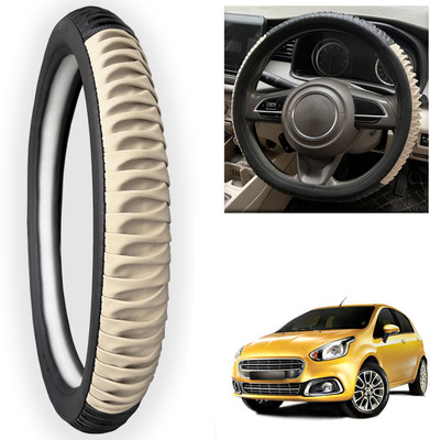 PEEPS STORE Steering Cover For Fiat Punto(Black, Leatherite)