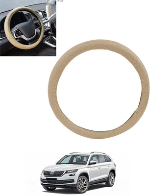 MSNP Steering Cover For Skoda Universal For Car(Beige, Leatherite)