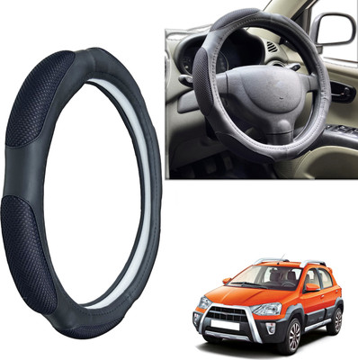 PEEPS STORE Steering Cover For Toyota Etios(Black, Leatherite)