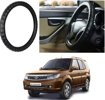 OOLTAH PAHIYA Hand Stiched Steering Cover For Tata Safari Storme(Black, Leatherite)