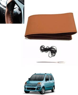 MSNP Hand Stiched Steering Cover For Maruti WagonR(Tan, Leatherite)