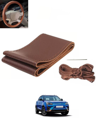 monolive Hand Stiched Steering Cover For Mahindra XUV 500(Brown, Leatherite)