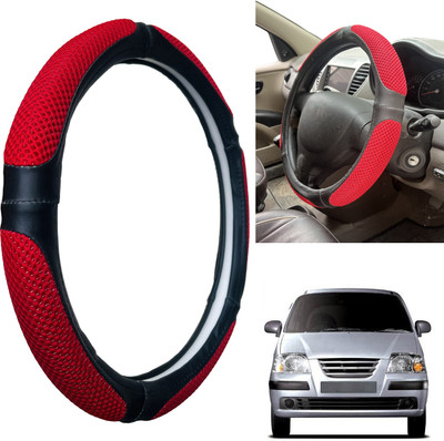 PEEPS STORE Steering Cover For Hyundai Santro Xing(Black, Leatherite)