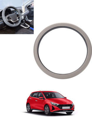 monolive Hand Stiched Steering Cover For Hyundai i20(Silver, Leatherite)