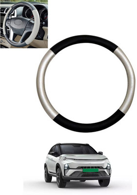 ABJD Steering Cover For Tata Universal For Car(Silver, Black, Leatherite)