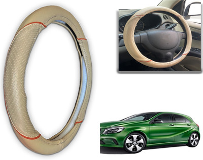 PEEPS STORE Steering Cover For Mercedes Benz A-Class(Black, Red, Leatherite)