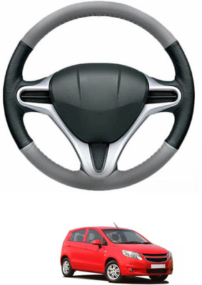 MATIES Steering Cover For Chevrolet Sail UVA(Grey, Black, Leather)