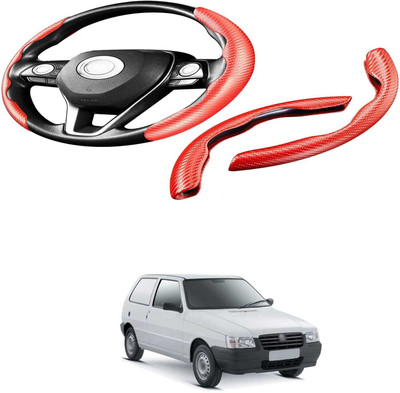 XZRTZ Steering Cover For Fiat Universal For Car(Carbon Fiber Red, Polyurethane)