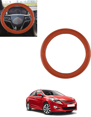 AYW Steering Cover For Hyundai Verna(Tan, Leatherite)