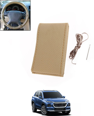 monolive Hand Stiched Steering Cover For Universal For Car Grand Vitara(Beige, Leatherite)