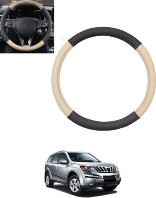 monolive Hand Stiched Steering Cover For Mahindra XUV 500(Beige, Black, Leatherite)