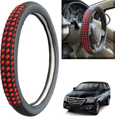 PEEPS STORE Steering Cover For Toyota Innova(Black, Leatherite)