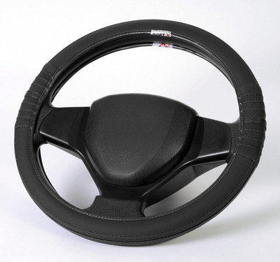 PABLA ENTERPRISES Hand Stiched Steering Cover For Universal For Car Universal For Car(All Black, Leather)