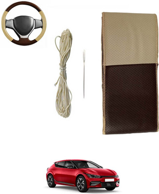 MSNP Hand Stiched Steering Cover For Nissan Evalia(Beige, Brown, Leatherite)