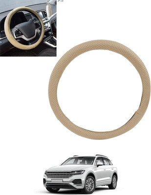 monolive Hand Stiched Steering Cover For Volkswagen Touareg(Beige, Leatherite)