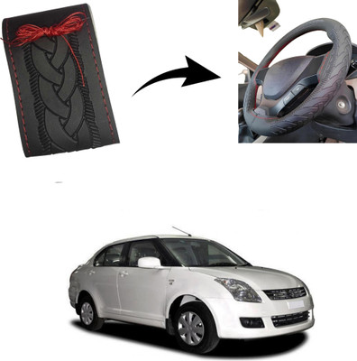 Autoinnovation Hand Stiched Steering Cover For Maruti Swift Dzire(Black, Leather)