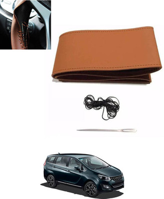 MATIES Hand Stiched Steering Cover For Mahindra Universal For Car(Tan, Leatherite)