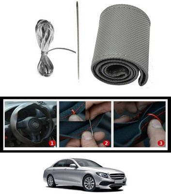 monolive Hand Stiched Steering Cover For Mercedes Benz E220(Grey, Leatherite)