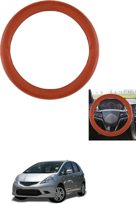 MATIES Steering Cover For Honda Jazz(Tan, Leather)