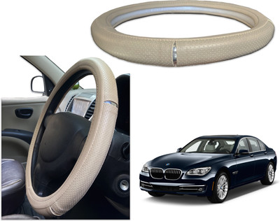 PEEPS STORE Steering Cover For BMW 7 Series(Black, Red, Leatherite)