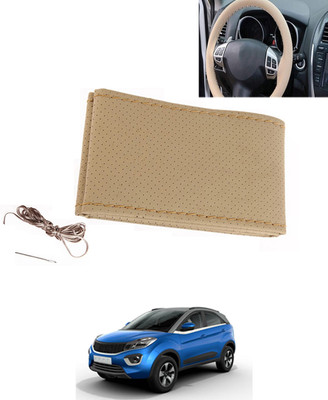 MATIES Hand Stiched Steering Cover For Tata Universal For Car(Beige, Leatherite)