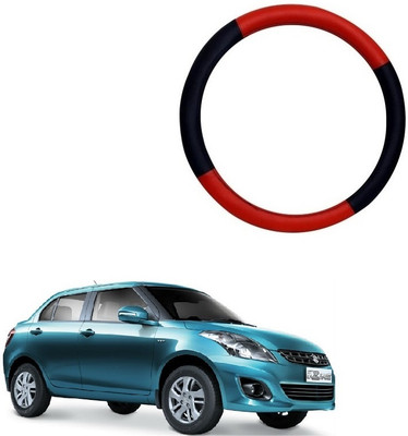 SPREADX Steering Cover For Maruti Swift Dzire(Red, Black, Leatherite)