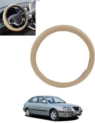 monolive Hand Stiched Steering Cover For Hyundai Elantra(Beige, Leatherite)