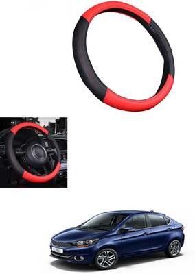 MATIES Steering Cover For Tata Universal For Car(Red/Black, Leather)