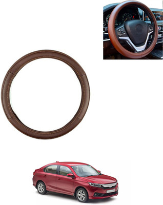 AYW Steering Cover For Honda Amaze(Brown, Leatherite)