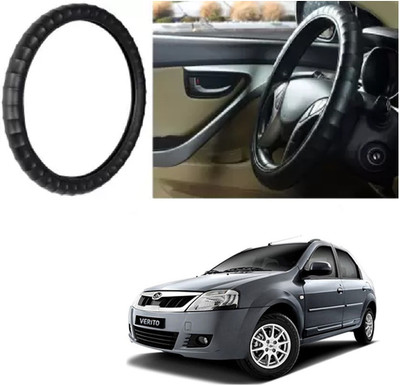 OOLTAH PAHIYA Hand Stiched Steering Cover For Mahindra Verito(Black, Leatherite)