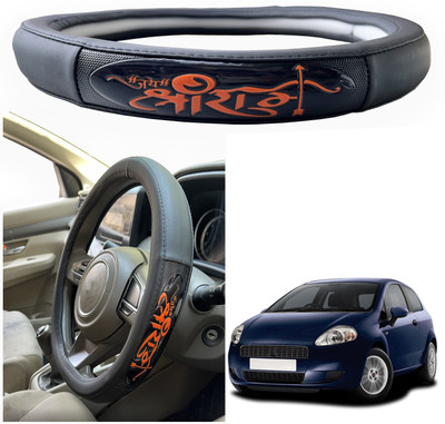PEEPS STORE Steering Cover For Fiat Grand Punto(Black, Leatherite)