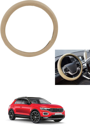 MATIES Steering Cover For Volkswagen Universal For Car(Beige, Leather)