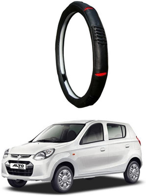 AUTO PEARL Steering Cover For Maruti Alto 800(Diamond Black Red, Leatherite)