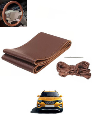 monolive Hand Stiched Steering Cover For Renault Universal For Car(Brown, Leatherite)
